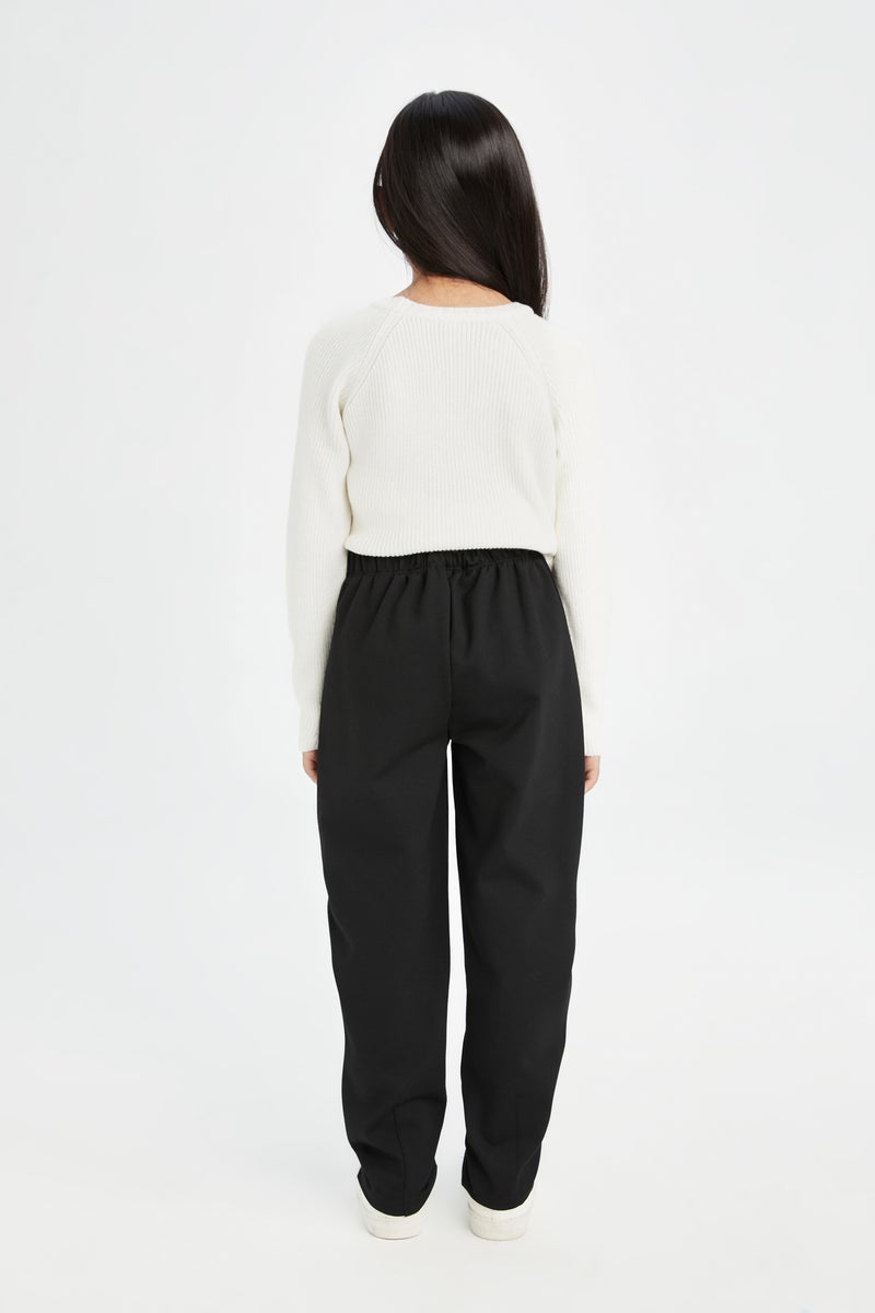 DeFacto Black Girl Girl Black Carrot Fit Elastic Waist Sweatpants Casual - Image 3